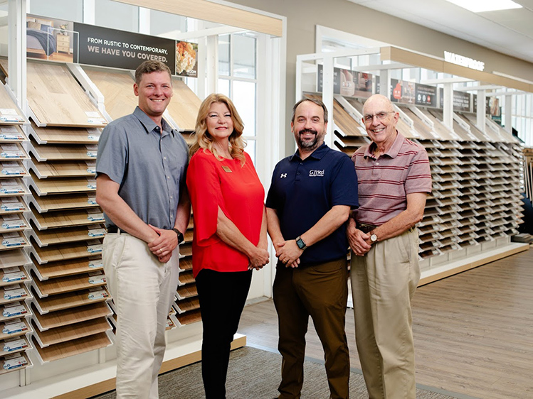 G. Fried employees lined up in showroom