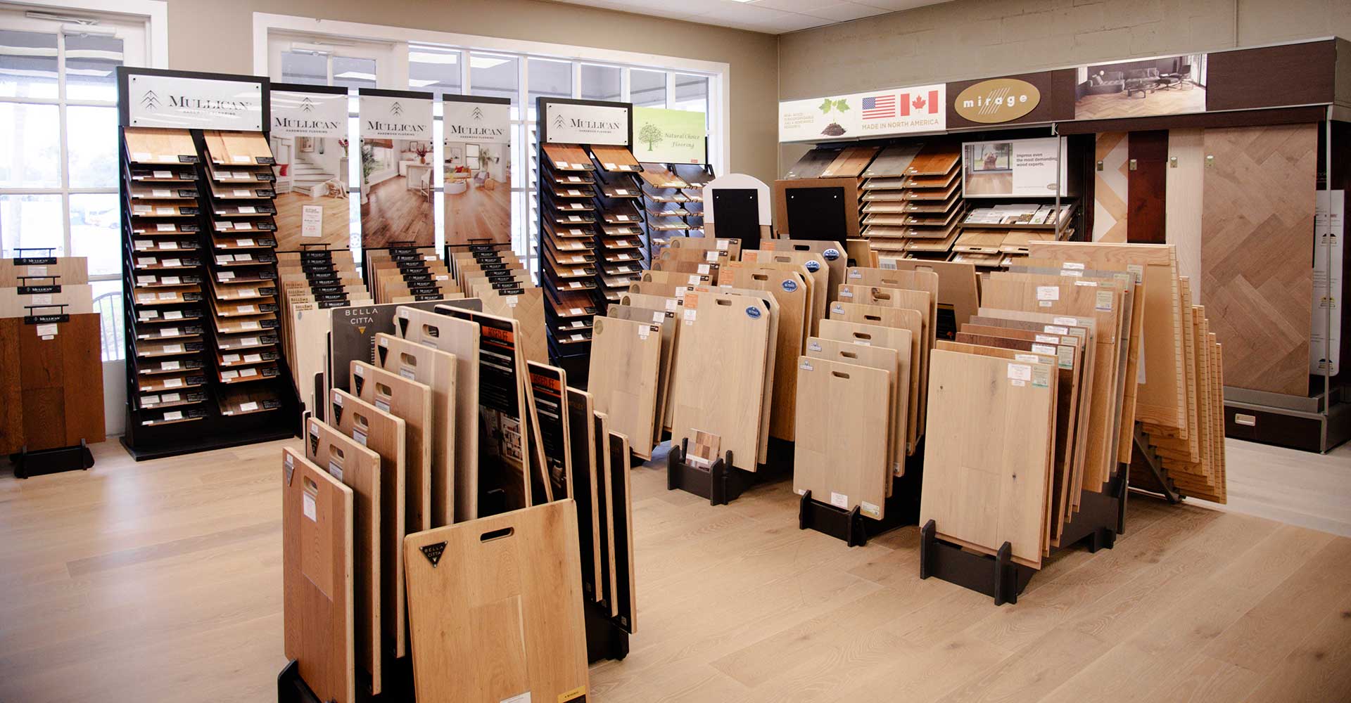 Hardwood samples in the G. Fried showroom