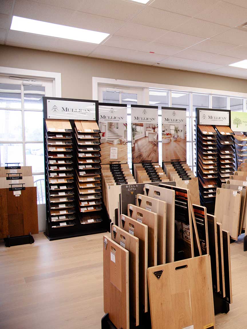 Hardwood samples in the G. Fried showroom