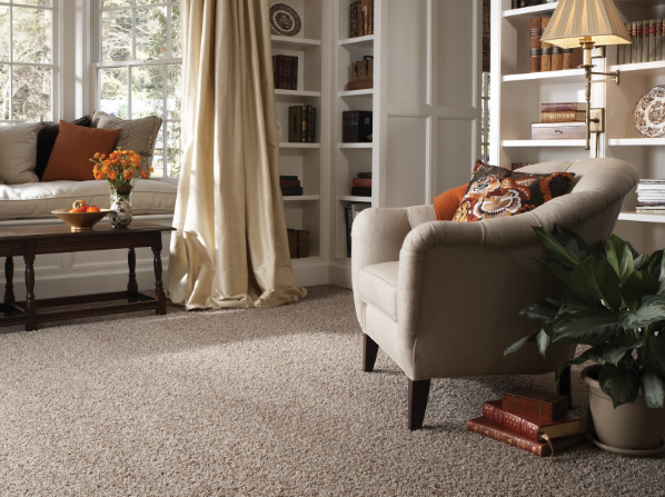 Light fluffy carpet in living room